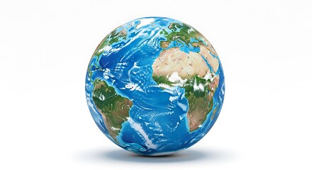 Earth Globe with Visible Continents and Oceans. AI Generated
