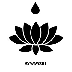 Ayyavazhi editable stroke outline icon isolated on white background flat vector illustration, black outline, Pixel perfect