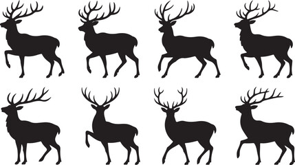 deer silhouette set