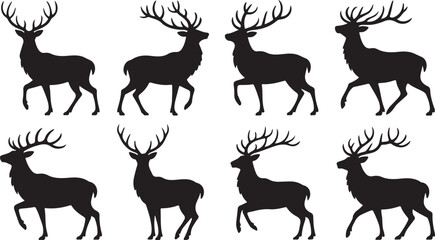 set of deer silhouettes