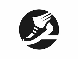 A simple, impactful logo showcasing a running shoe with wings, suggesting speed and athleticism.