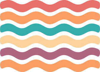 Colorful abstract wavy lines in a pastel color palette.