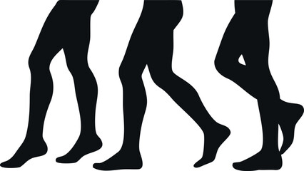 Silhouette illustration of the human legs walking in phases.