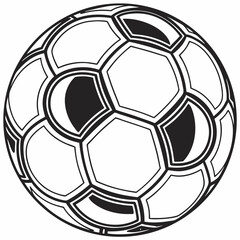 Obraz premium Modern abstract soccer ball design with intricate geometric patterns and high contrast black and white elements capturing sports enthusiasm and