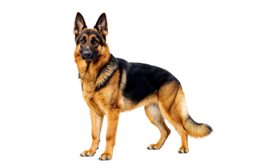 Loyal Guardian: This image showcases a stately German Shepherd, exuding confidence and alertness with its intelligent gaze. A symbol of loyalty, protection.