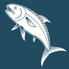 Obraz premium Stylized Fish Illustration with Dynamic Lines and Simplified Design for Artistic or Educational Use