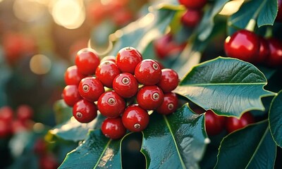 holly red berries - Powered by Adobe