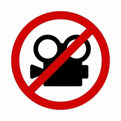 No Filming Symbol Warning Sign