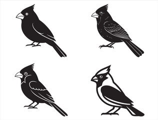 CARDINAL BIRDS SILHOUETTE