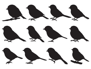 CHIKADEE BIRD SILHOUETTE