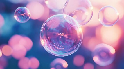 floating soap bubbles pastel light dream background motion