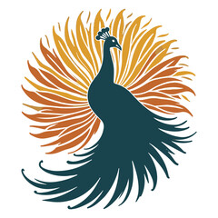 Artistic Colorful Peacock Illustration