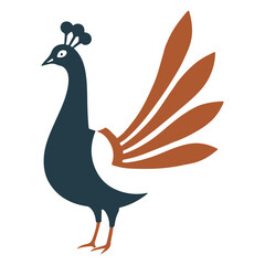 Stylized Minimal Peacock Icon