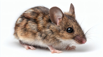 Obraz premium An adorable field mouse poses in a studio with a clean, bright white background.