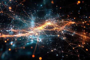 abstract digital constellation mapping in motion