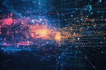 abstract digital constellation mapping in motion