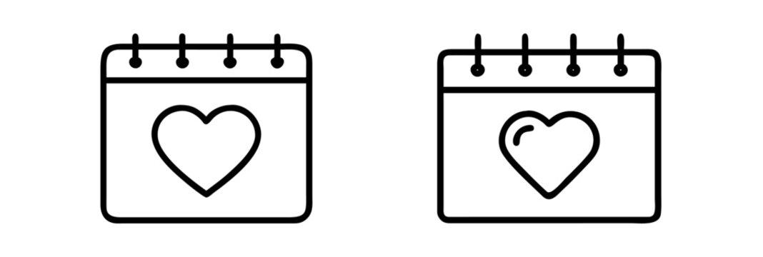 Love  calendar illustrations ideal for conveying romantic or special dates 