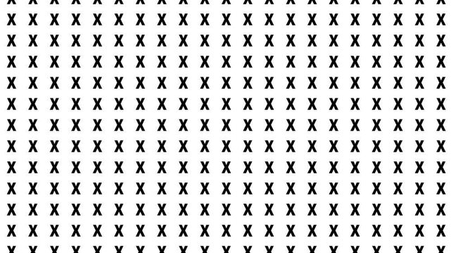 retro futuristic background animation vertical downward slow motion movement of alphabeth letter X in datum grid pattern order