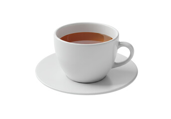 Isolated Cup of Tea on a Saucer