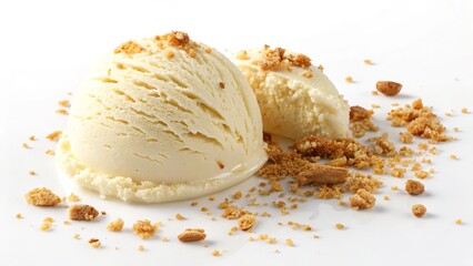 Vanilla Ice Cream Scoops with Crumble Topping,Dessert ,Sweet