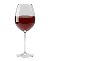 Isolated Elegant Glass of Red Wine Reflecting Light