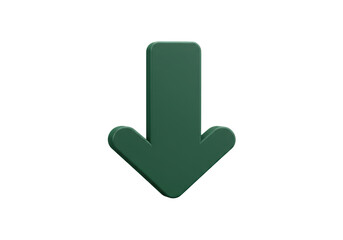 Isolated Emerald Green Downward Pointing Arrow