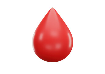 Fototapeta premium Isolated Vivid Red Blood Drop on White Background
