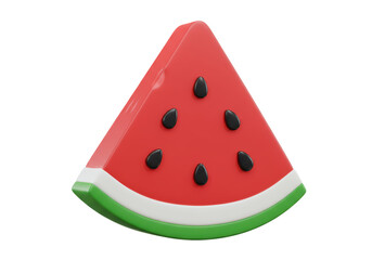 Isolated Watermelon Slice with Cartoon Style