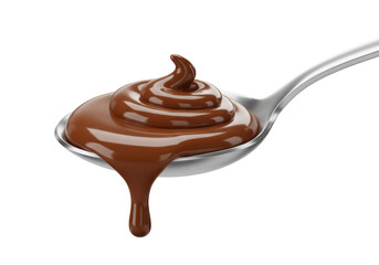 Isolated Spoonful of Rich Creamy Chocolate Drizzle