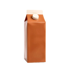 Brown milk carton isolated on transparent background