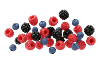 Isolated Mixed Berries Fresh and Vibrant