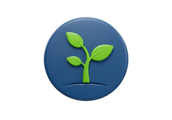 Isolated Green Sprout Badge Sustainable