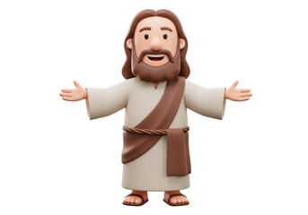 Isolated Cartoon Jesus Christ Open Arms