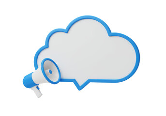 Isolated Megaphone and Speech Bubble - Announcement and Promotion Icon