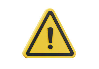 Isolated Yellow Exclamation Mark in Triangle - Attention Warning Sign