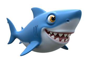 Isolated Cartoon Shark with a Big Grin - Friendly Sea Creature