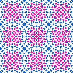 Geometric patterns of diamond shapes, continuous patterns, pixel art.