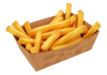 Isolated Carton of Crispy French Fries