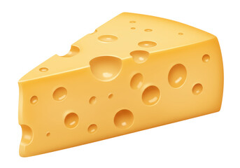 Isolated Piece of Swiss Cheese