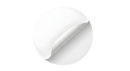 White circular sticker with folded backing