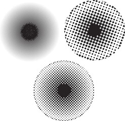 Set of Black Halftone Dots Backgrounds &ndash; Minimalist Grunge Vector Texture Pack