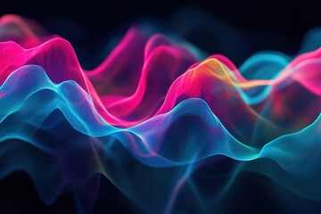 abstract digital pulse map with vibrant flow