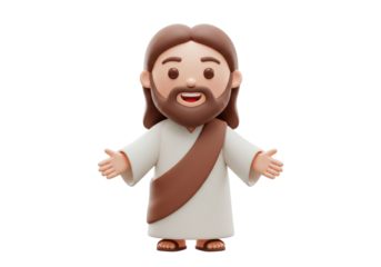 Isolated Cartoon Style Figure of Jesus Christ