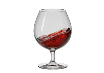 Isolated Elegant Brandy Glass with Swirling Liquid