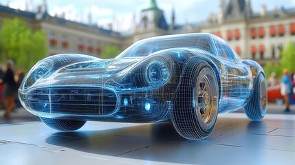 Digital Car Design: Wireframe Model