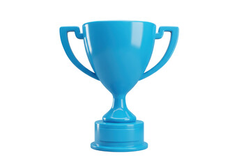Isolated Blue Trophy Champion Achievement Render
