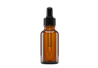 Isolated Amber Glass Dropper Bottle Essential Oil Container