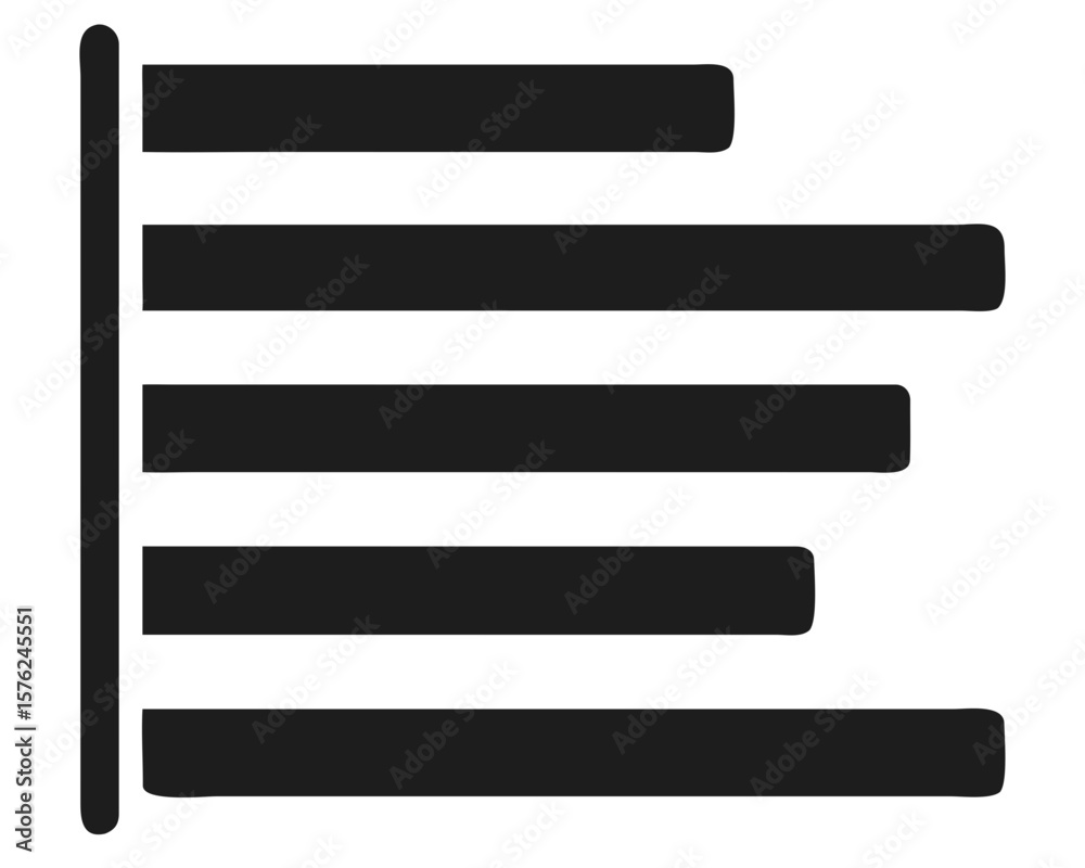 Poster stacked black horizontal bar graphic design with transparency for data visualization