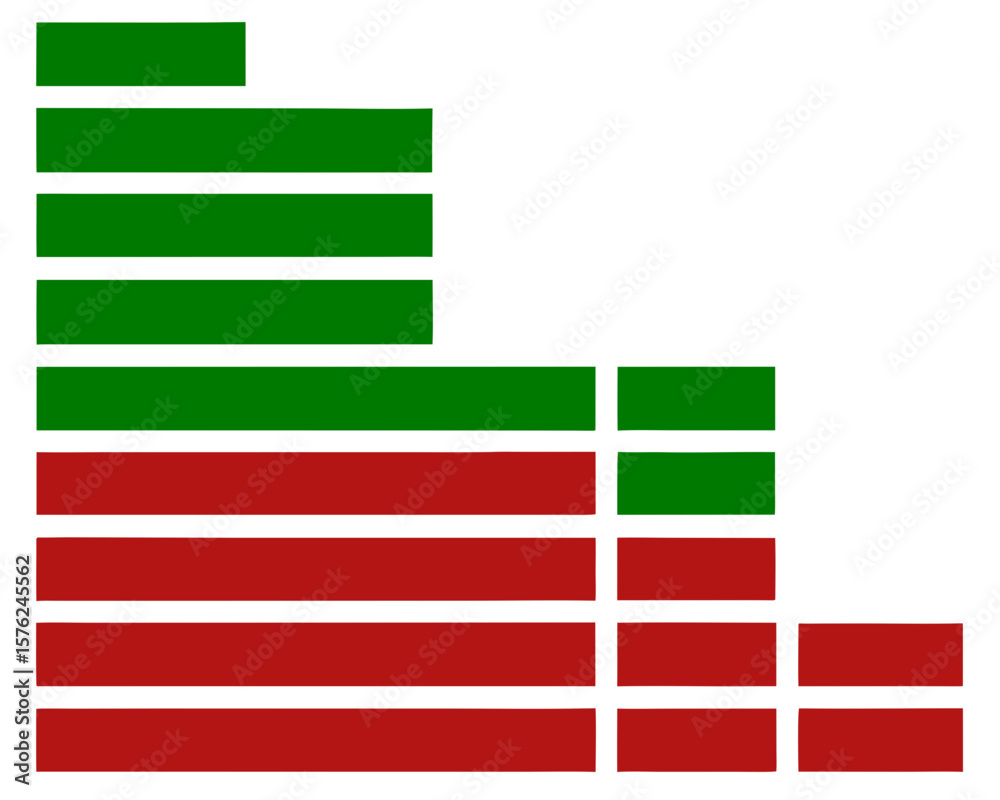 Aufkleber transparent bar chart visualizing data with progress indicators in multiple colors