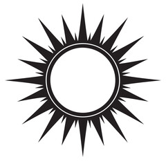 Black Sunburst Starburst Design Element, Vector Illustration